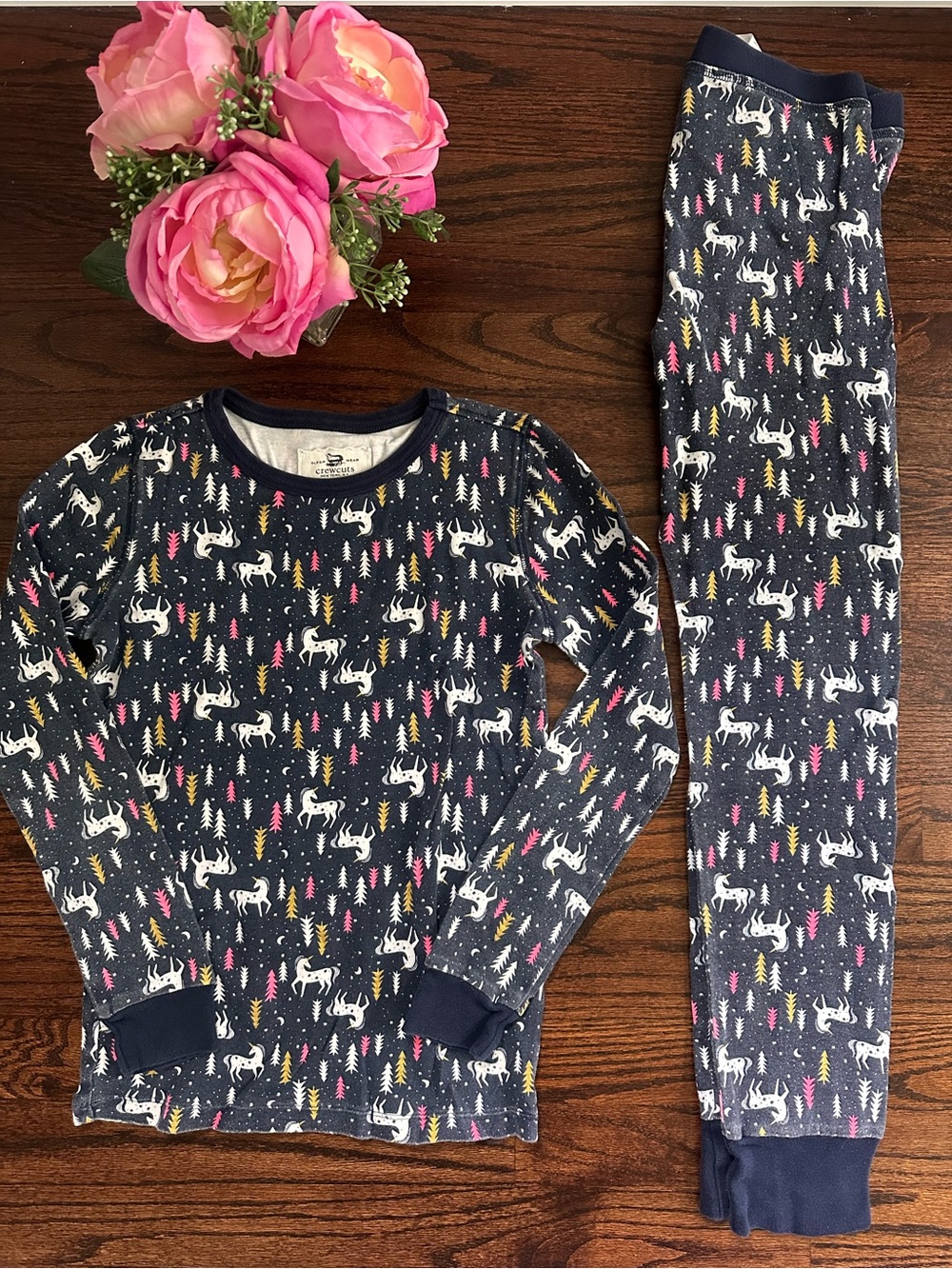 Crewcuts unicorn pajamas, size 12